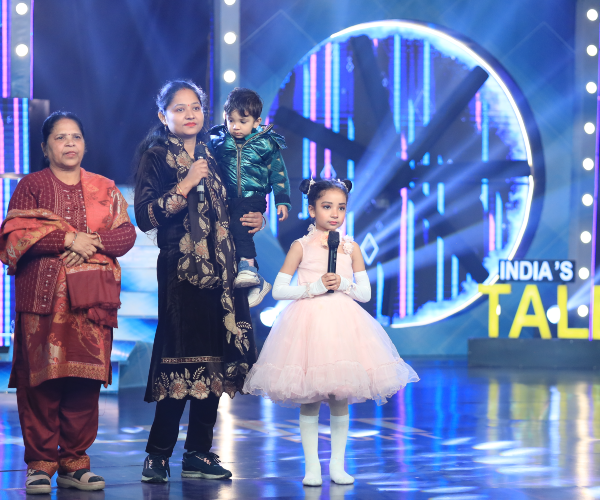 Contestant sharing emotional journey and dreams on India's Talent Fight TV Reality Show stage